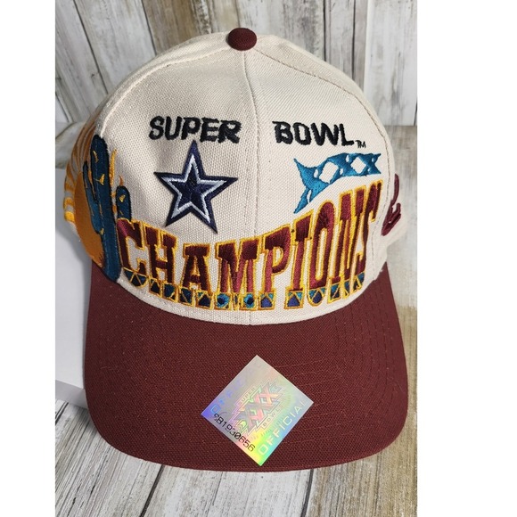Vintage 1996 Dallas Cowboys Super Bowl XXX Champions Cap Desert Patch Logo New - Picture 3 of 8